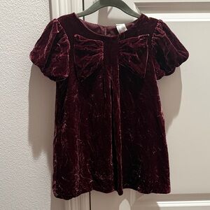 H&M Velvet Burgundy Dress with Bow